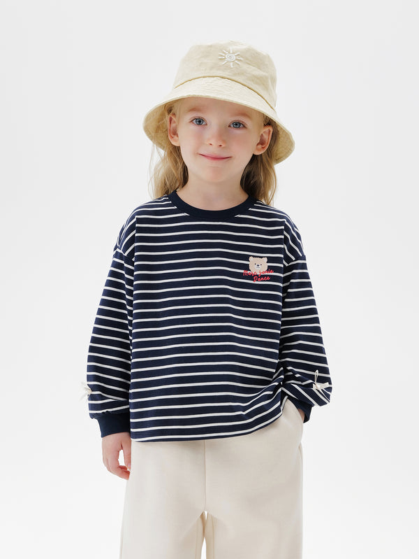 MARC & JANIE Toddler Girl Striped Bear Cotton T-Shirt Top 551191