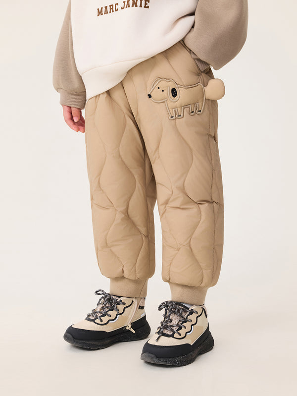 MARC & JANIE Toddler Boy Lightweight Cozy Adorable Puppy Padded Down Pants 551755