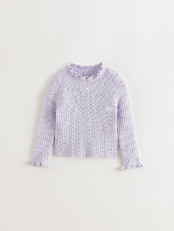 MARC & JANIE Toddler Girl Lace Bow Wool Knit Sweater 551822