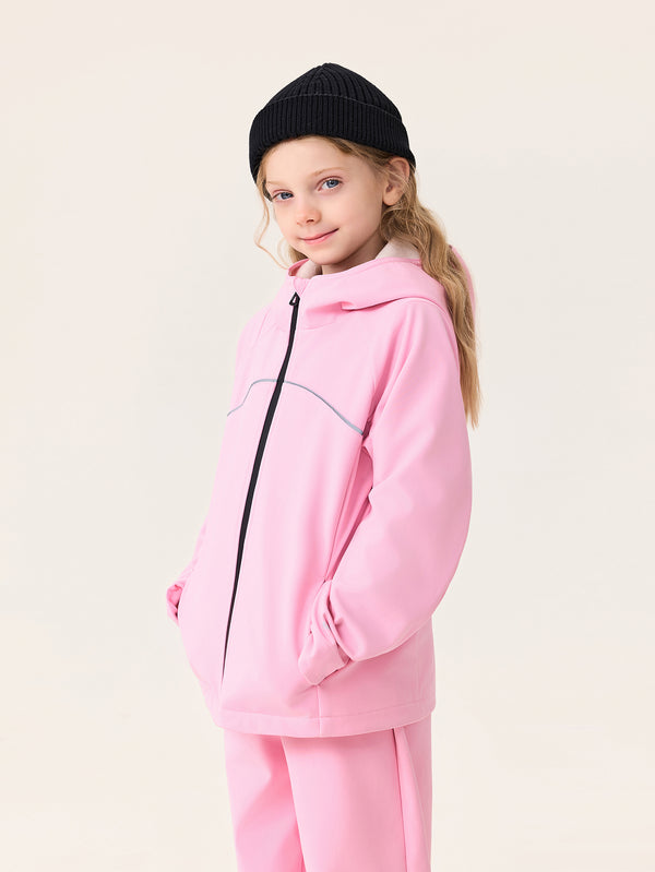 MARC & JANIE Unisex Kids Sports Water-Repellent Fleece-Lined Windproof Softshell Jacket 551732