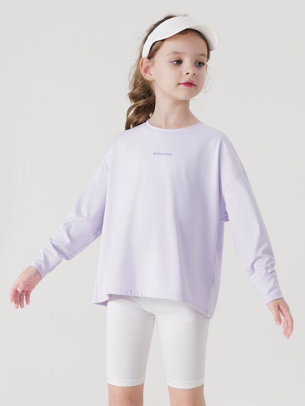 MARC & JANIE Toddler Kids Girl Sports Stretch Letter T-shirt 240271