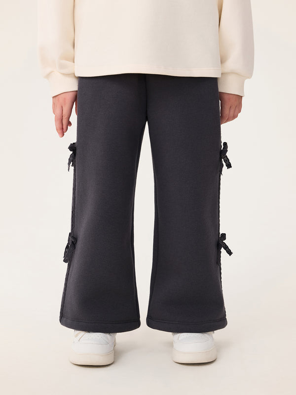 MARC & JANIE Toddler Girl Bowknot Fleece Wide Leg Pants 551328