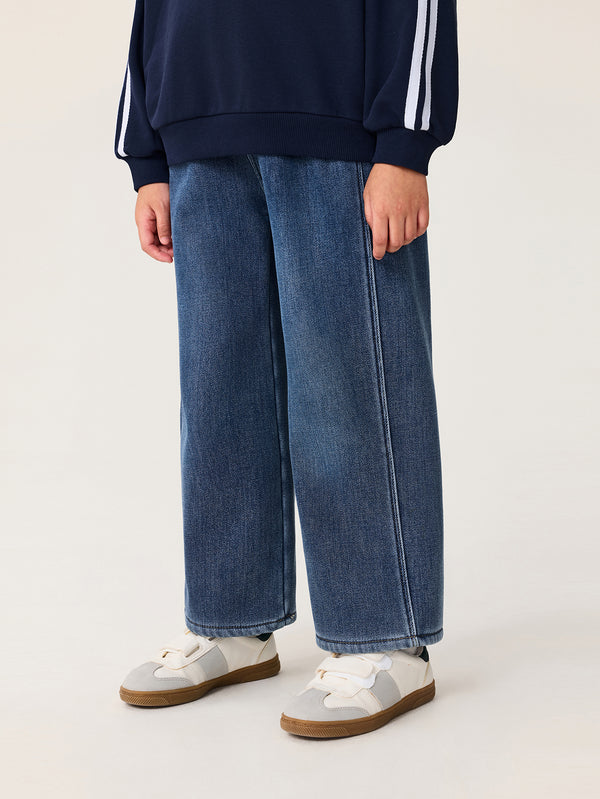 MARC & JANIE Kids Girl Fleece Lined Wide Leg Jeans 551388