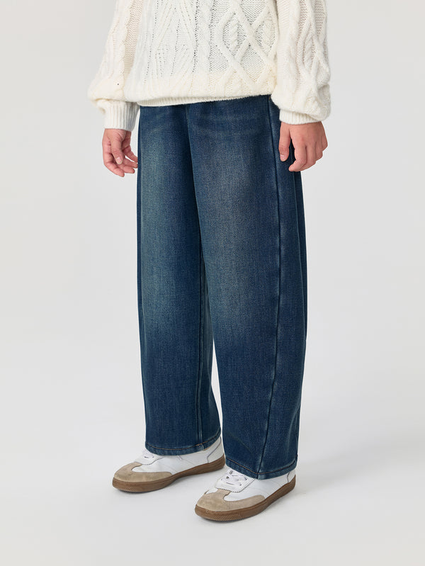 MARC & JANIE Kids Girl Structured Fleece Denim Pants 551391