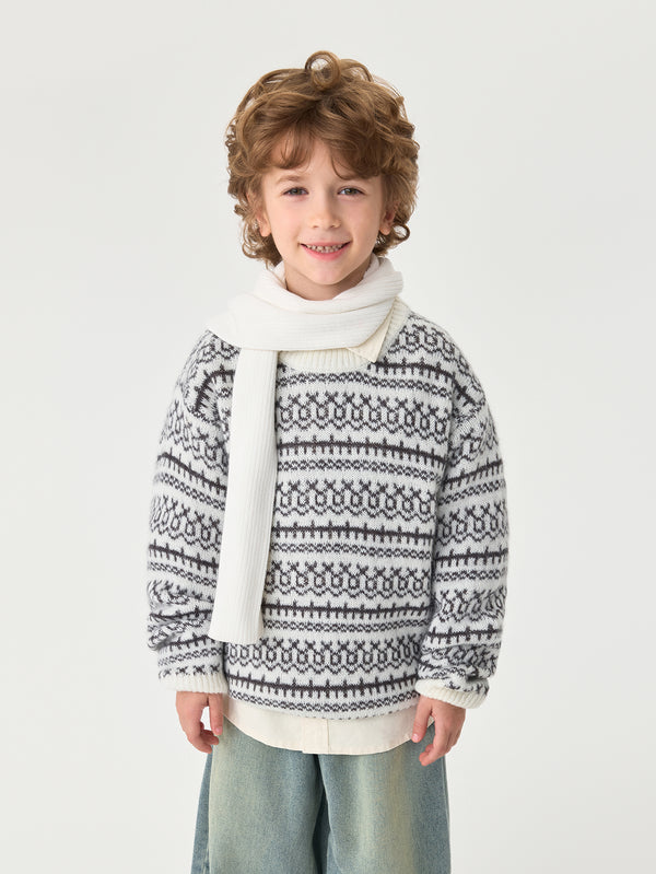 MARC & JANIE Kids Boy Vintage Fair Isle Wool Sweater 551808