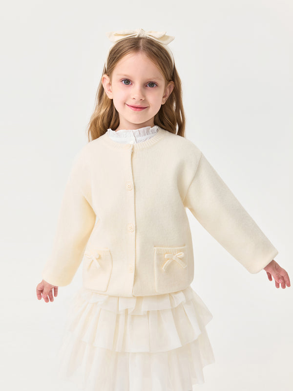 MARC & JANIE Toddler Girl Bowknot Soft Knit Cardigan 551865