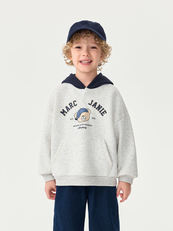 MARC & JANIE Toddler Boy Vintage Bear Fleece Hooded Sweatshirt 551161