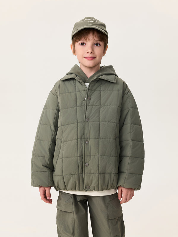 MARC & JANIE Kids Boy Plaid Collar Quilted Jacket 551250