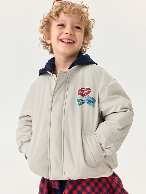 MARC & JANIE Toddler Boy Two Tone Detachable Hood Quilted Jacket 551353