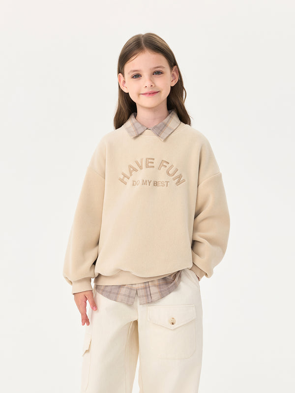 MARC & JANIE Unisex Kids Letter Print Fleece Sweatshirt 551370