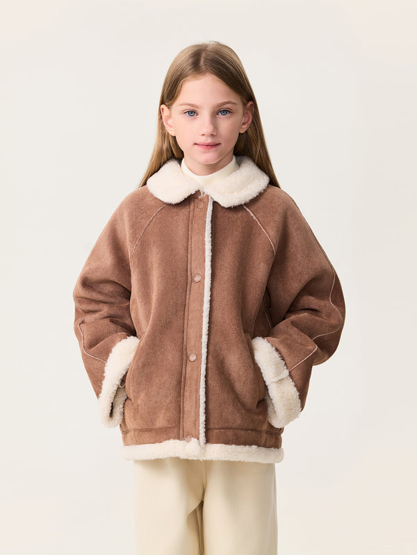MARC & JANIE Toddler Girl Vintage Faux Shearling Suede Jacket 551580