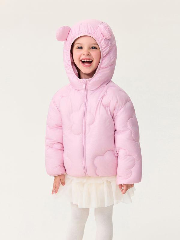 MARC & JANIE Toddler Girl Cloud Quilted Bear Ear Down Jacket 551771