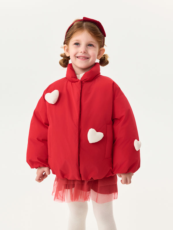 MARC & JANIE Toddler Girl Water-Repellent 3D Heart Puffy Down Jacket 551772
