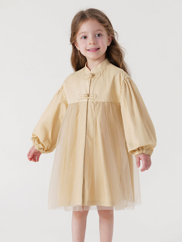 MARC & JANIE Toddler Kids Girl Frog Closure Coat 240056