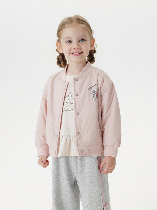MARC & JANIE Toddler Girl Cute Bunny Print Soft Baseball Jacket Outerwear 551650