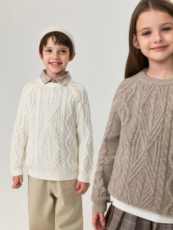 MARC & JANIE Kids Boy Vintage Argyle Wool Sweater 551811