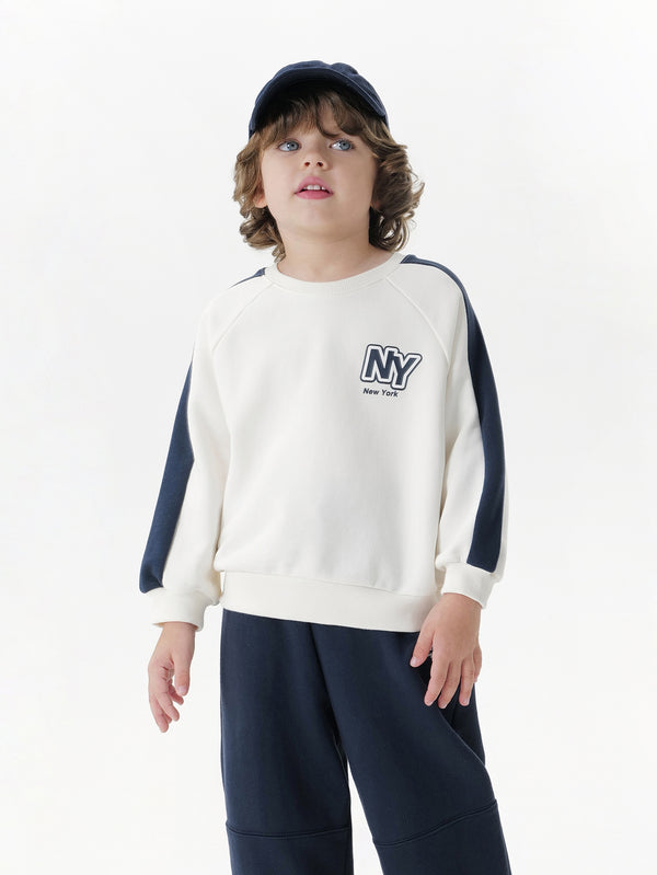 MARC & JANIE Toddler Boy Energetic College Loose Colorblock Sweatshirt 551126