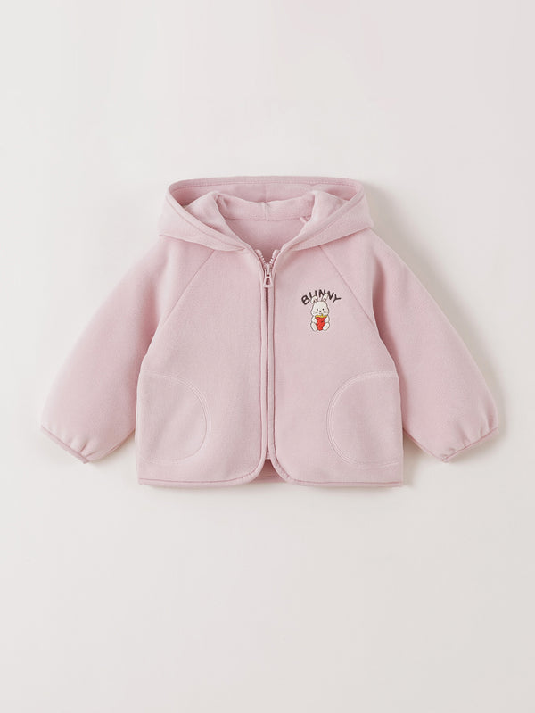 MARC & JANIE Unisex Toddler Kids Girl Tech Heated Cute Bear Ears Warm Fleece Jacket 551616
