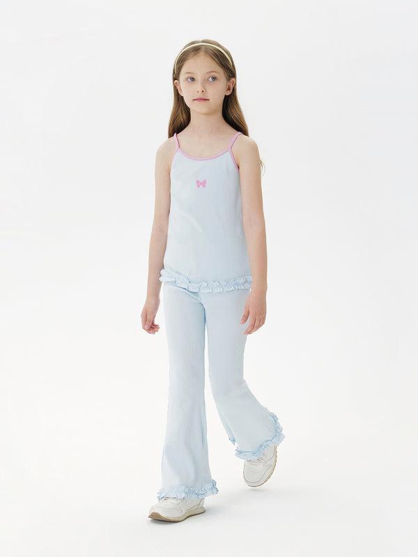 MARC & JANIE Kids Girl Sweet Lace Bow Ribbed Tank Set 550708