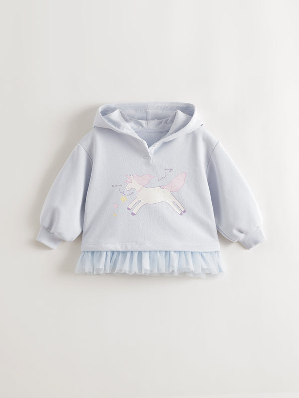 MARC & JANIE Toddler Girl Rainbow Pony Mesh Sweatshirt 551175