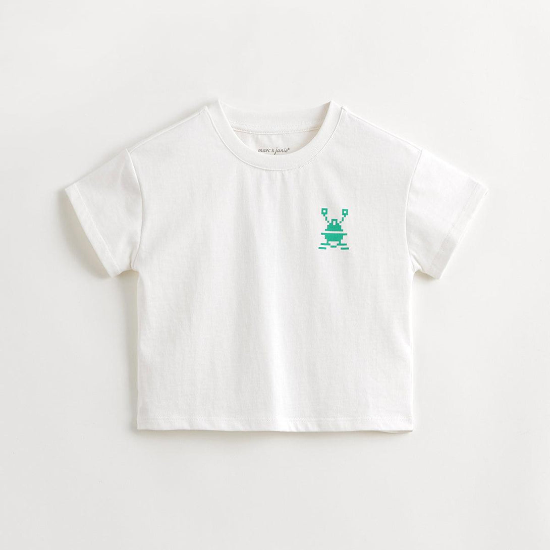MARC&JANIE Boys Cool Feeling Breathable Game Printed Short Sleeve T-Shirt Kids' Tops for Summer 240712 - MARC&JANIE
