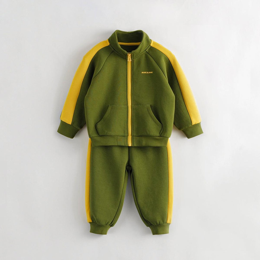 MARC&JANIE Boys Girls 3D Air Cotton Fashion Contrasting Stitching Sports Clothing Sets for Autumn 231303 - MARC&JANIE