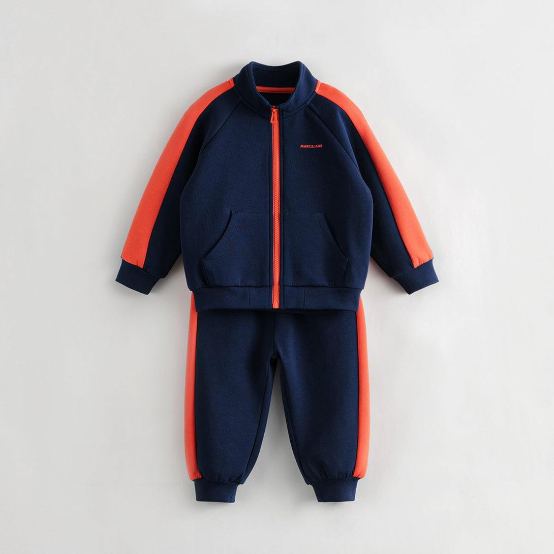 MARC&JANIE Boys Girls 3D Air Cotton Fashion Contrasting Stitching Sports Clothing Sets for Autumn 231303 - MARC&JANIE