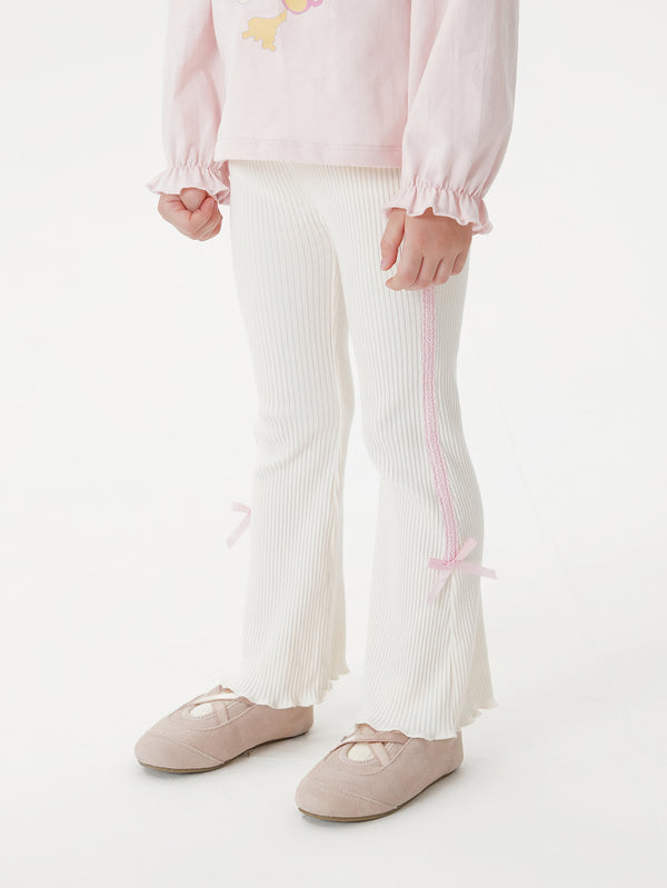 MARC & JANIE Toddler Girl Lace Bow Flared Pants Bottoms 551327