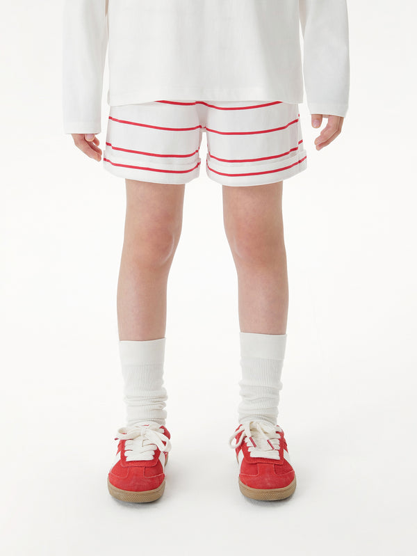 MARC & JANIE Kids Girl Cherry Floral Striped Shorts 550697