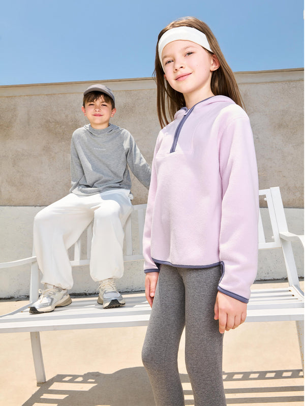 MARC & JANIE Kids Girl Polar Fleece Half Zip Hoodies 241135