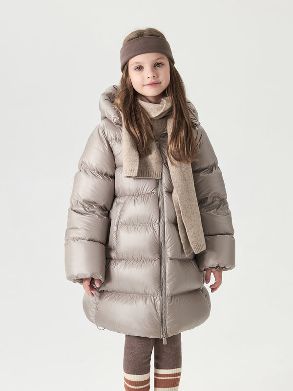 Marc & Janie Girls Peter Pan Collar Quilted Jacket - Long Sleeve Lightweight Coat With Lace, Floral Design