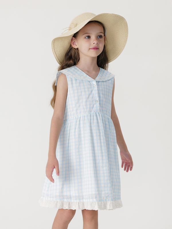 MARC & JANIE Toddler Kids Girl Navy Print Lace Dress 240661
