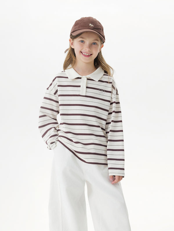 MARC & JANIE Kids Girl Vintage Sweet Polo Striped T-Shirt 250166
