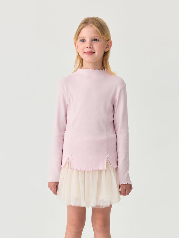 MARC & JANIE Kids Girl 3D Bowknot Stretch Knit T Shirt 551215