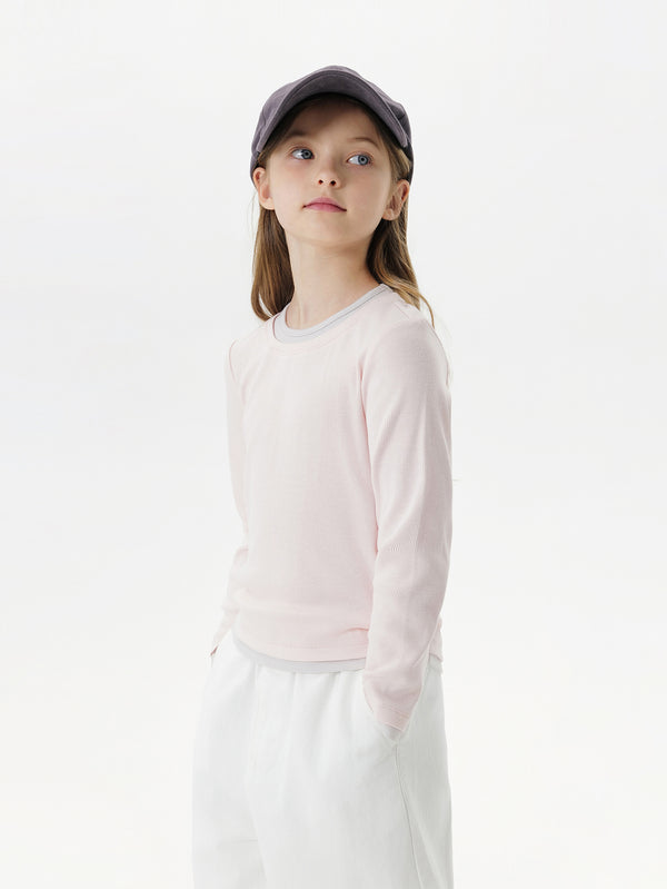 MARC & JANIE Kids Girl Cloudy Soft Layered Knit T-Shirt Top 551212