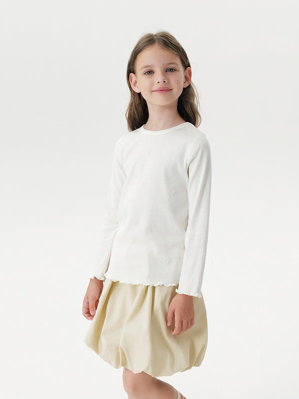 MARC & JANIE Toddler Kids Girl 3D Heart Stretch Knit T-Shirt 551205