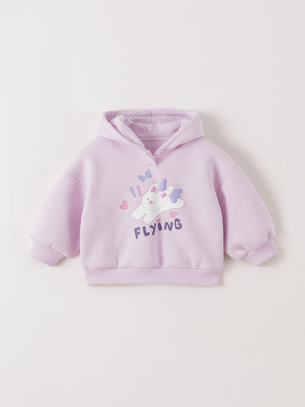 MARC & JANIE Toddler Girl Cat Graphic Fleece Hooded Sweatshirt 551186