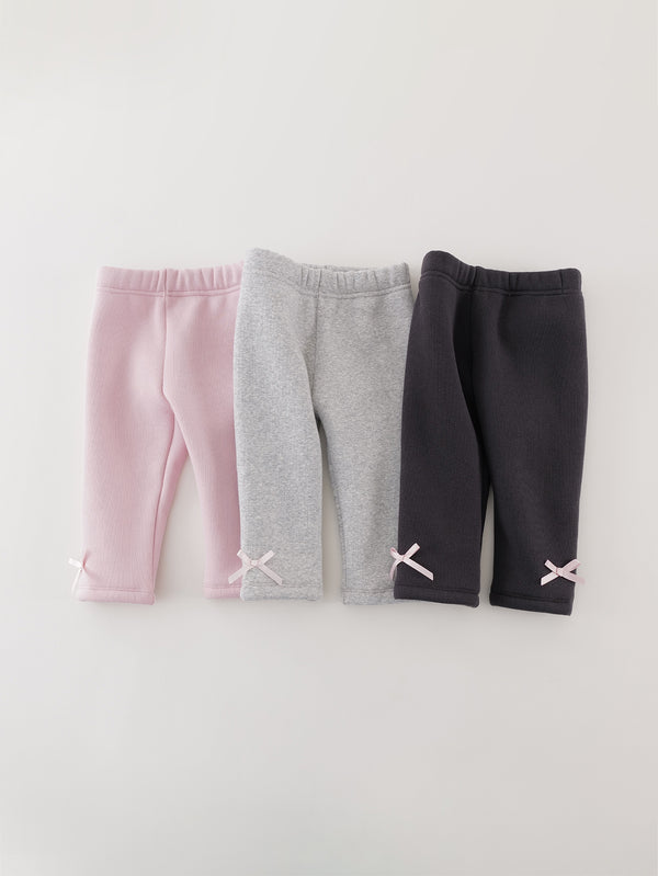 MARC & JANIE Toddler Girl Warm Fleece-Lined Cute Bow Accent Stretch Leggings 551336