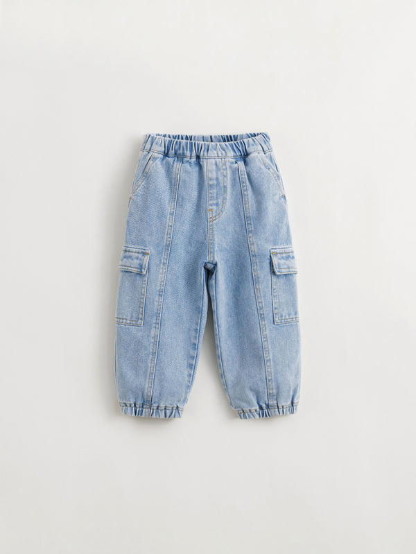 MARC & JANIE Toddler Kids Boy Patchwork Pocket Cargo Jeans 240192