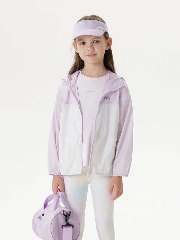 MARC & JANIE Unisex Toddler Kids UV Protection Color Block Hooded Sunbreaker Jacket 240626