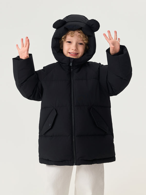 MARC & JANIE Unisex Toddler Adorable Bear Ears Mid-Length Thickened Down Jacket Coat 551687