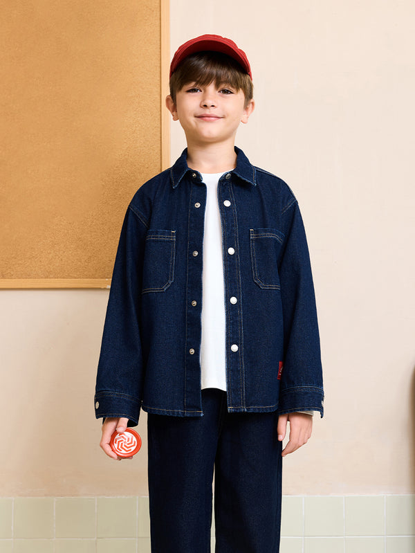 MARC & JANIE Kids Boy Comfort Cotton Denim Shirt Top 551279