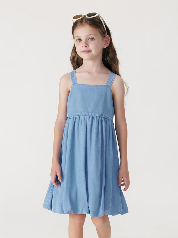MARC & JANIE Toddler Kids Girl Denim Suspenders Dress 240660