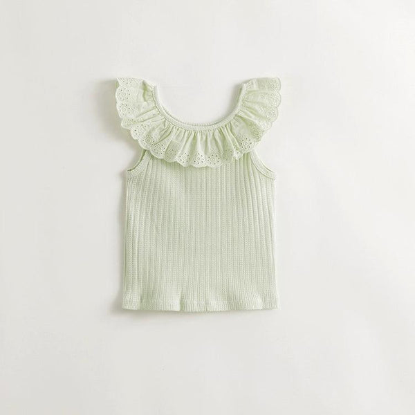 Girls Sweet Lace Collar Pure Cotton Tank Top 240727 - MARC&JANIE