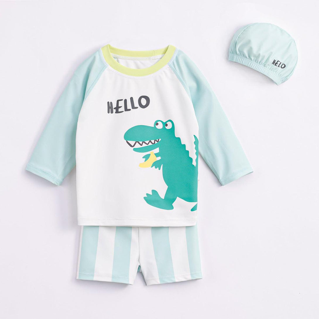 MARC&JANIE Boys Summer Cool Sunscreen Swimsuit Swimming Cap For Comfortable Swimming Short Sets 231120 ( Arrive on May 14) - MARC&JANIE