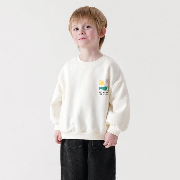 MARC&JANIE Boys Cotton Fun Illustration Sweatshirt Kids Loose Casual Top for Spring 240071 - MARC&JANIE