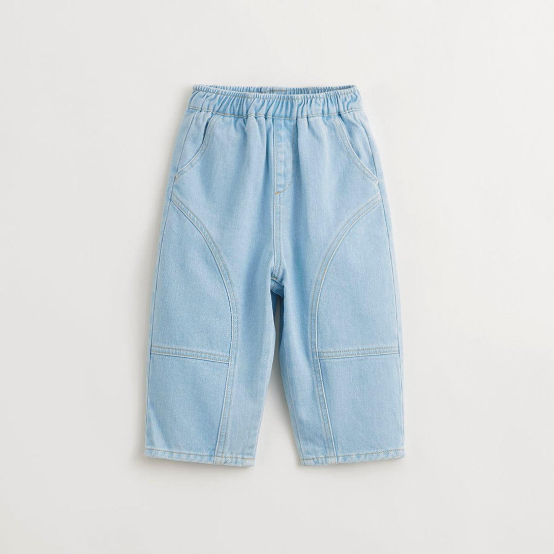 MARC&JANIE Boys Split Patchwork Jeans Balloon Pants Kids Cotton Carrot Pants for Spring 240193 - MARC&JANIE