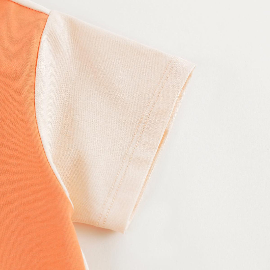 MARC&JANIE Boys Vibrant Colorblocking Short Sleeve T-Shirt Kids' Tops for Summer 240501 - MARC&JANIE