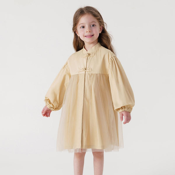 MARC&JANIE Girls New Chinese Plate Button Windbreaker Children's Jacket for Spring 240056 - MARC&JANIE
