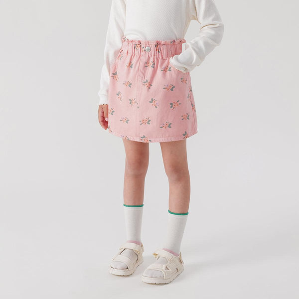 MARC&JANIE Girls Cotton Lace Waist Embroidered Denim Skirt Halter Skirt Children's Cotton Skirt for Spring 240285 - MARC&JANIE